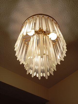 Lampara de cristal de 27 cm de diametro