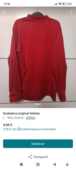 Sudadera roja original Adidas 