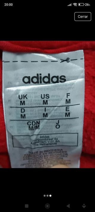 Sudadera roja con capucha Adidas