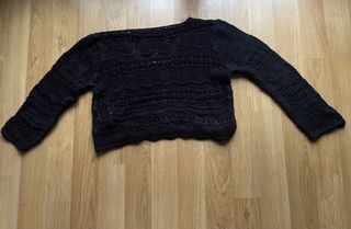 Jersey negro calado troquelado T. M/L