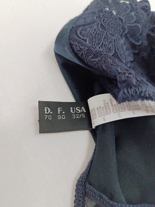 Slip con tulle ricamato La Perla blu scuro