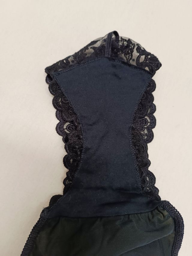 Slip con tulle ricamato La Perla blu scuro