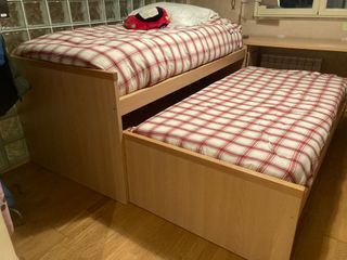 cama nido doble 90x200, con cajones y colchones