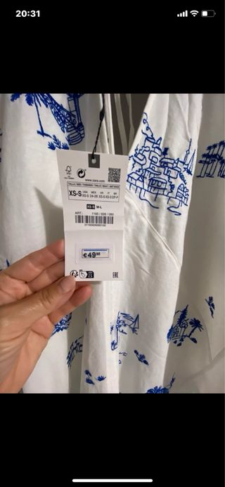 Vestido  tunica bordado zara