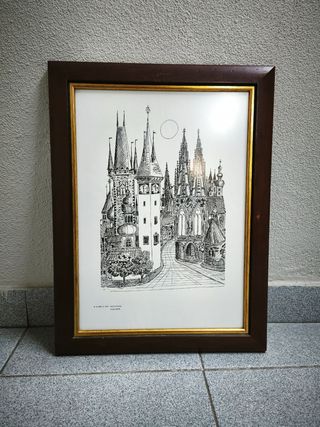 Quadro decorativo ilustração Praga