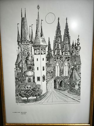 Quadro decorativo ilustração Praga