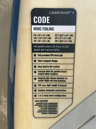 Tabla de foil Cabrinha code 5.8 118L 2022