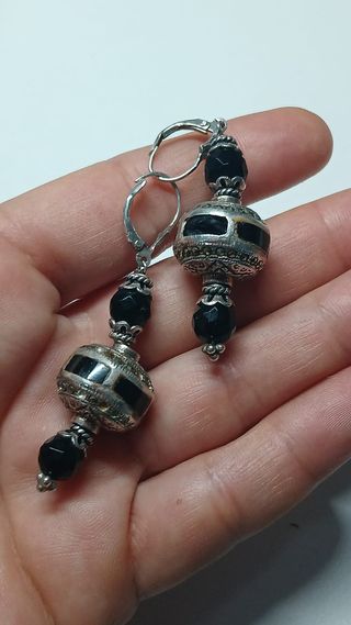 Collar ágata y jaspe y pendientes plata de ley