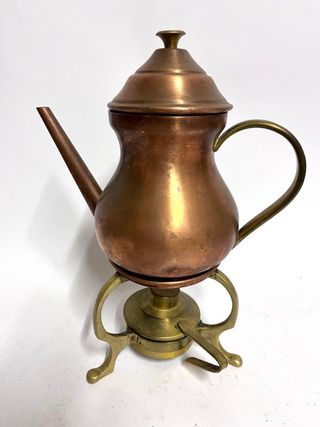 Caffettiera bollitore teiera antica rame