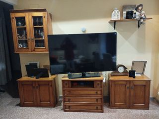 Conjunto mueble comedor, madera maciza 