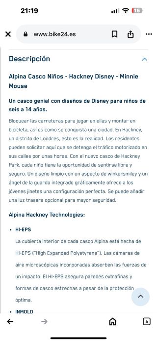 Casco niña “OFERTA SOLO  HOY “