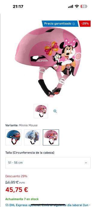 Casco niña “OFERTA SOLO  HOY “