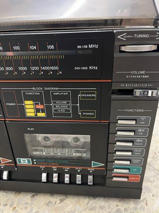 Cadena de música con tocadiscos