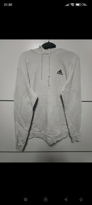 Sudadera blanca con capucha Adidas 