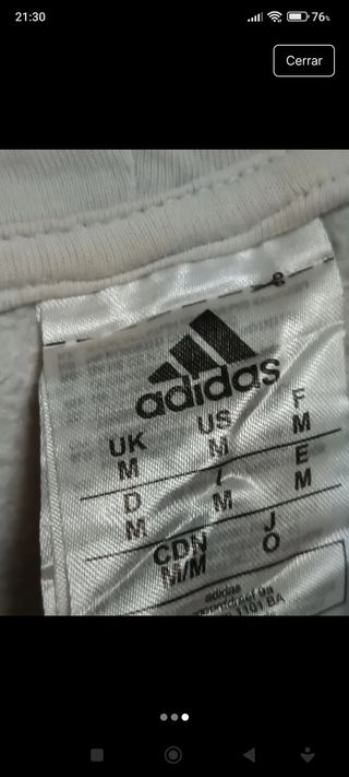 Sudadera blanca con capucha Adidas 
