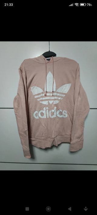 Sudadera vintage rosa capucha Adidas