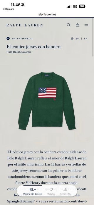 Sueter ralph lauren  bandera americana original 