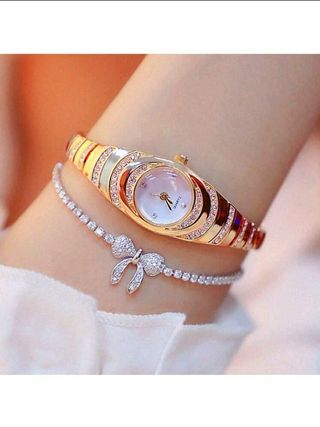 Reloj formal de lujo para mujer con diamantes