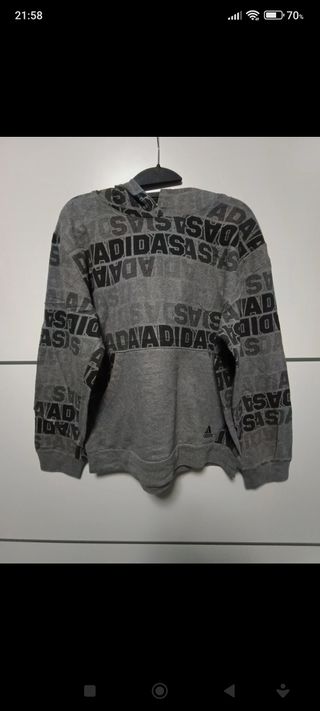 Sudadera gris con capucha Adidas 