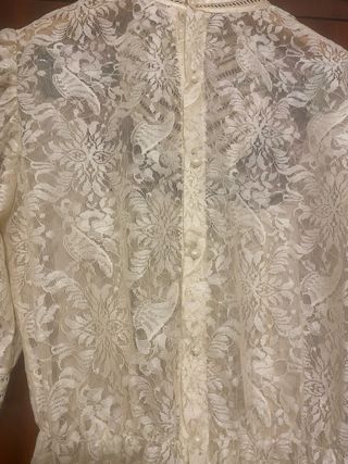 Camisa de señora Vintage color marfil