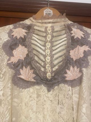 Camisa de señora Vintage color marfil
