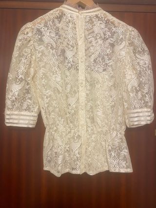 Camisa de señora Vintage color marfil