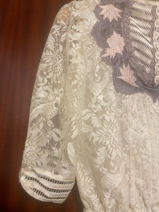 Camisa de señora Vintage color marfil