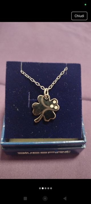 Collana con quadrifoglio marca bluespirit nuova 