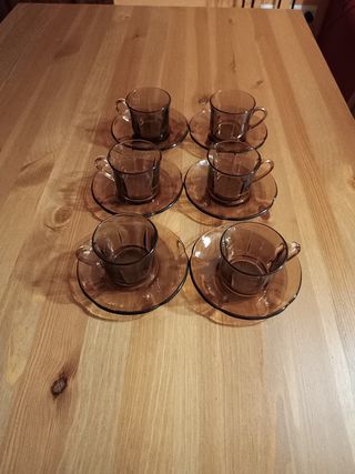 Juego de 6 tazas de café Duralex vintage