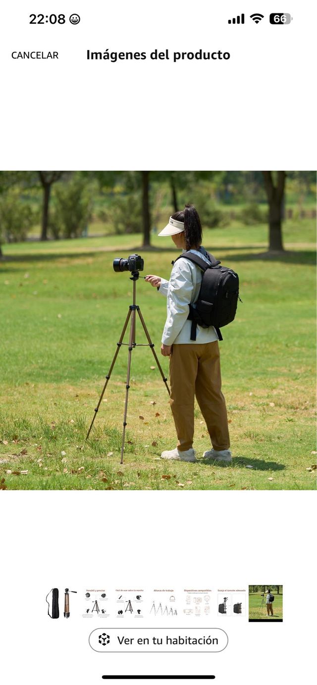Trípode ligero de 127 cm con funda champán 