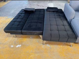SUPER OFERTON SOFA CAMA TERCIOPELO NEGRO
