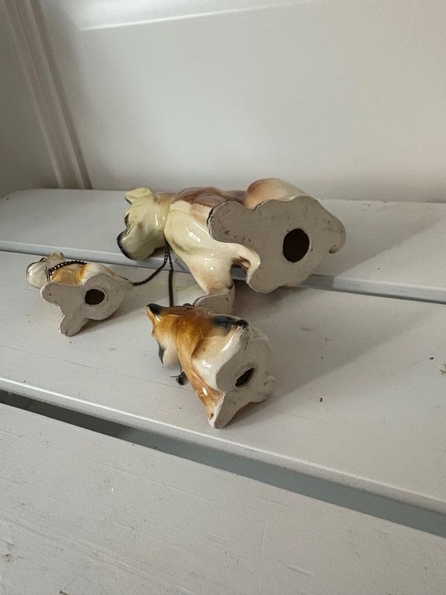 Perros ceramica adorno vintage