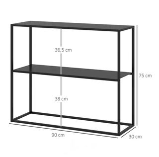 Consola metal negro estantería recibidor