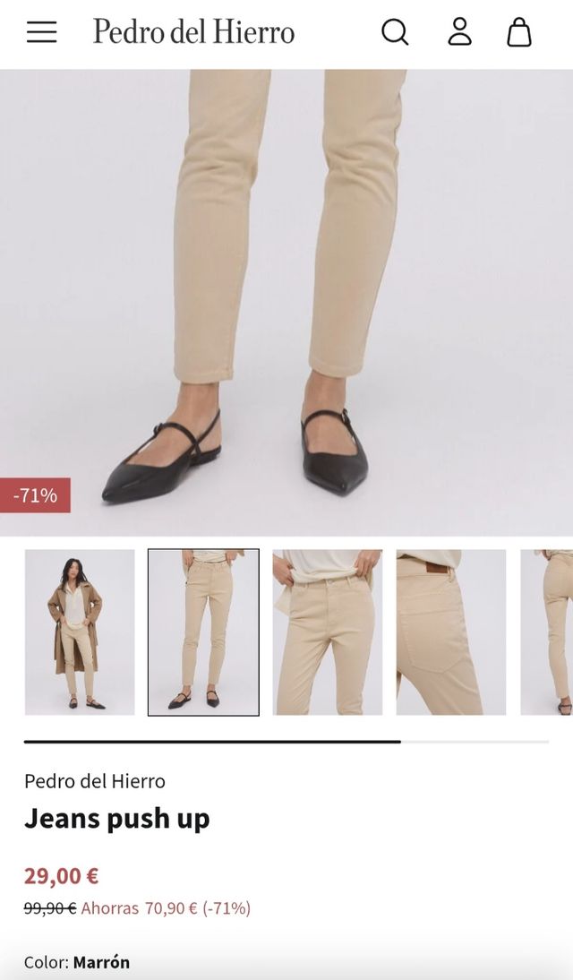 Jeans push up beige PdH talla 38 NUEVOS