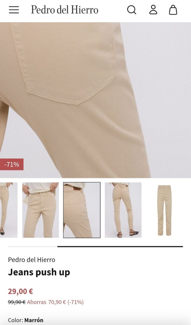 Jeans push up beige PdH talla 38 NUEVOS