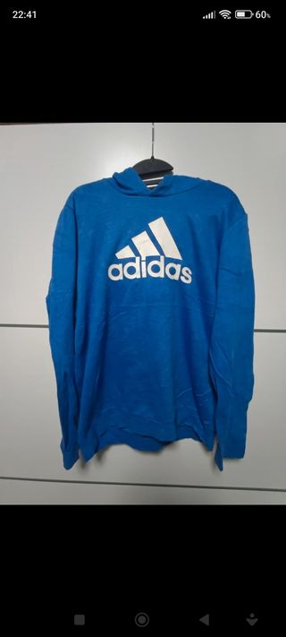 Sudadera azul con capucha Adidas 