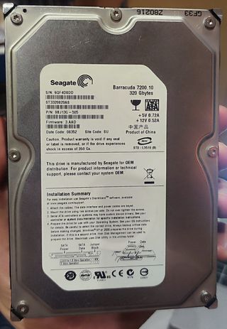 Disco duro HDD 320GB conexión SATA