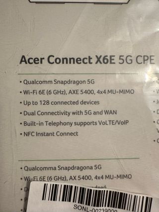 CPE router 5G Acer connect X6E