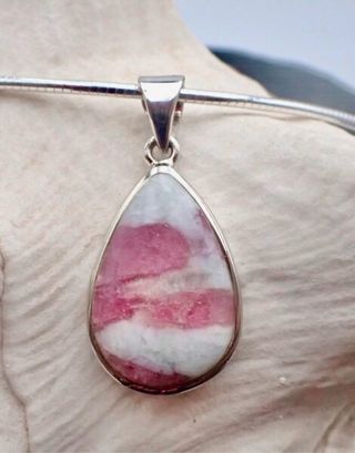 Colgante de plata 925 con piedra mineral Elbaita