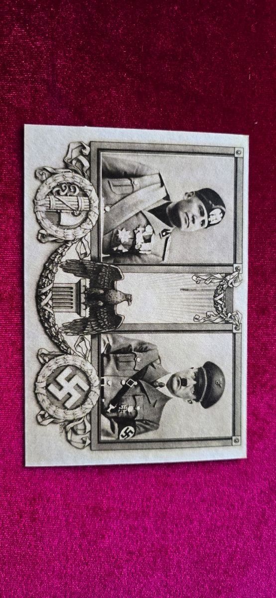 Antigua postal Hitler y Mussolini