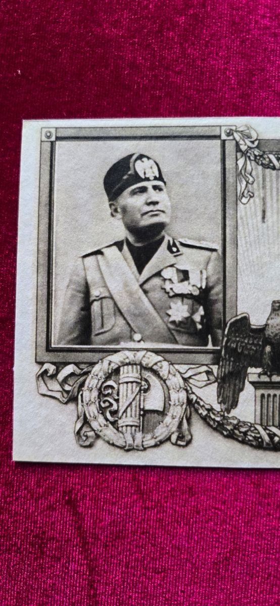 Antigua postal Hitler y Mussolini
