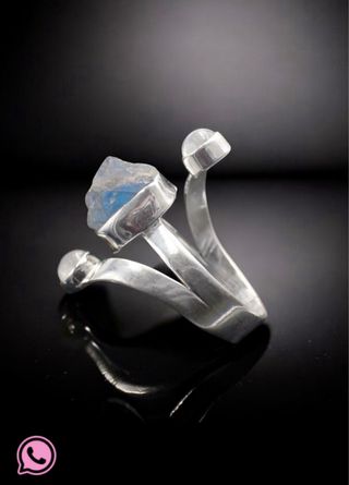 Anillo de plata 925 con Labradorita y Piedra Luna