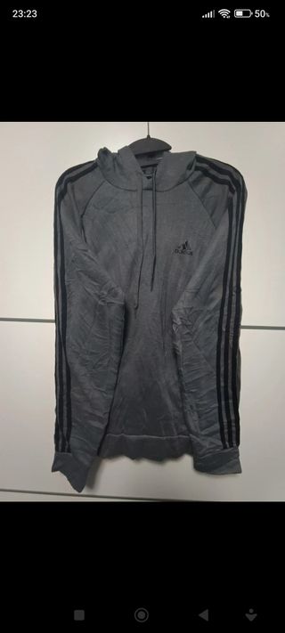 Sudadera gris con capucha Adidas 