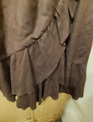 Falda lino midi