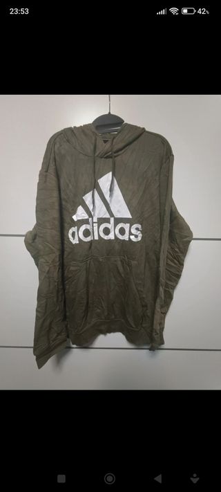 Sudadera caqui con capucha Adidas 