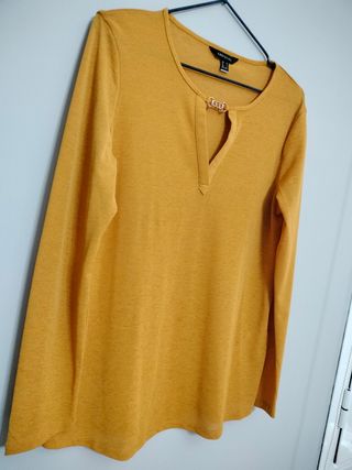 Blusa mujer talla XS mostaza Cortefiel