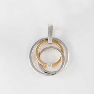 Colgante en oro amarillo y blanco 18k y brillante