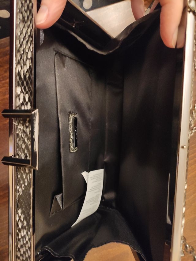 Clutch print animal serpiente beige-negr