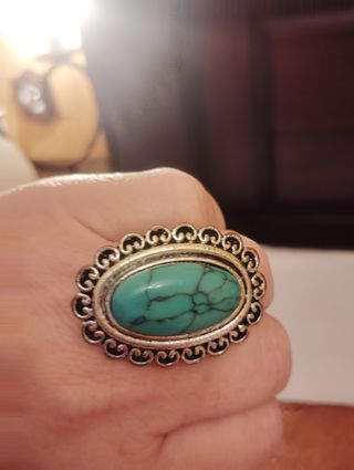 Anillo imitación turquesa