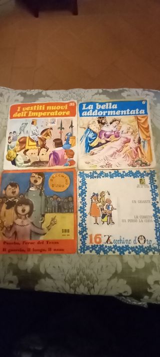 Set 4 vinili 45giri fiabe e canzoni bamb